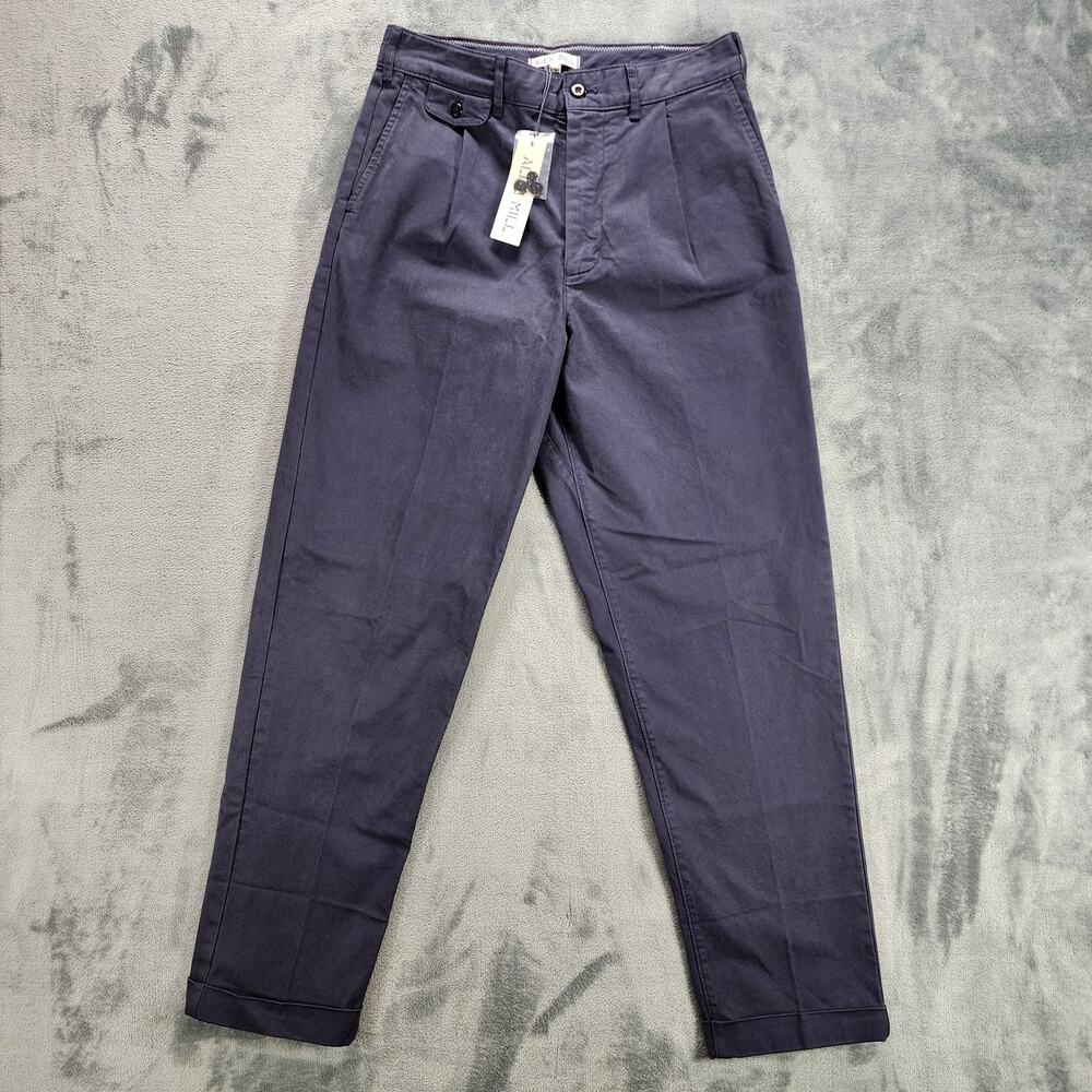 Alex Mill Pants Standard Pleated Chino Men’s Size 28 Long Dark Navy Blue NWT